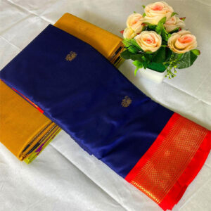 Elegent Paithani Saree Navi Blue Rani Color 6.30 meter