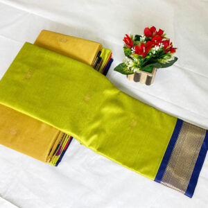Superb Paithani Saree Lemon NavyBlue Color 6.30 Meter
